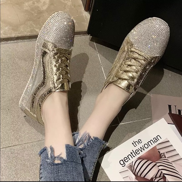 Eye catching lace up rhinestone Sneaker - Picture 2 of 6